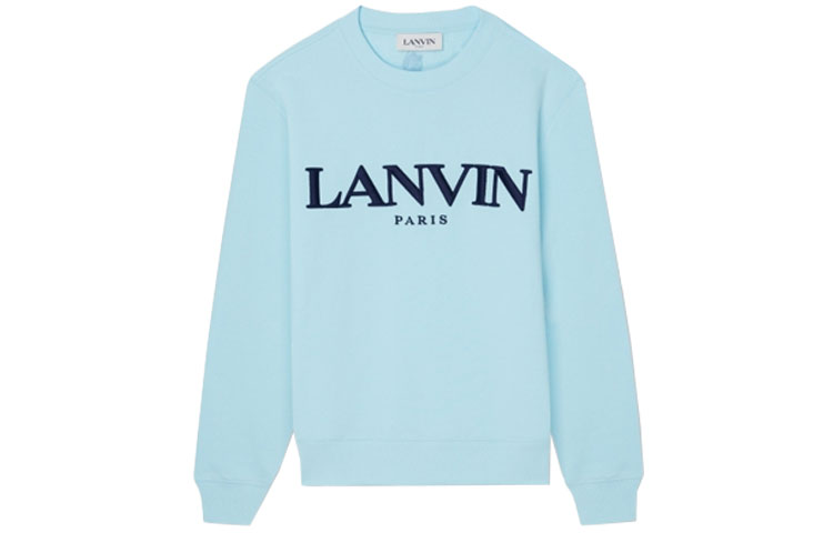 Lanvin SS21 Blue Cotton Embroidered Crewneck Sweatshirt JV-M16050-8634-1384