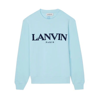 Lanvin SS21 Blue Cotton Embroidered Crewneck Sweatshirt JV-M16050-8634-1384
