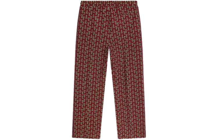 Lookbook Lanvin Pantalones Burdeos SS21 con Patrón de Rayas Cortas Casual. RM-TR0142-4933-A216430