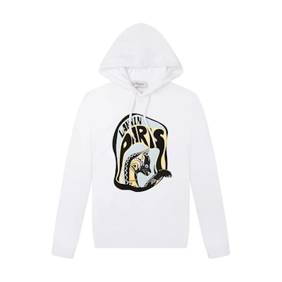 Lanvin SS21 White Printed Cotton Hoodie RM-HO0001-J010-E2101