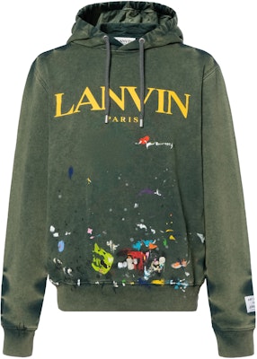 Lanvin SS21 x Gallery Dept. Logo Hoodie Hijau Corak Splatter. RM-HO0001-J093-E2144 Buy Lanvin SS21 x Gallery Dept. Logo Hoodie Hijau Corak Splatter. RM-HO0001-J093-E2144