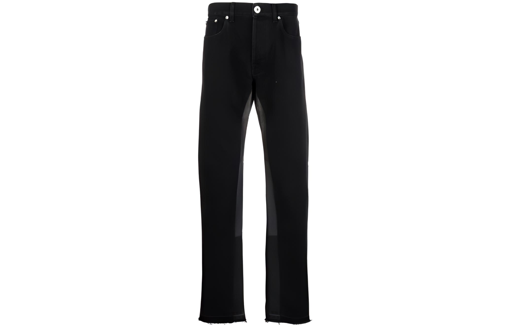 Lanvin SS22  Black Straight-Leg Patchwork Button Jeans RM-TRG077-D013-P22