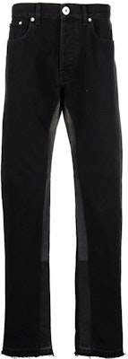 Lanvin SS22 Jeans Hitam Patchwork Butang Straight-Leg. RM-TRG077-D013-P22 Order Lanvin SS22 Jeans Hitam Patchwork Butang Straight-Leg. RM-TRG077-D013-P22