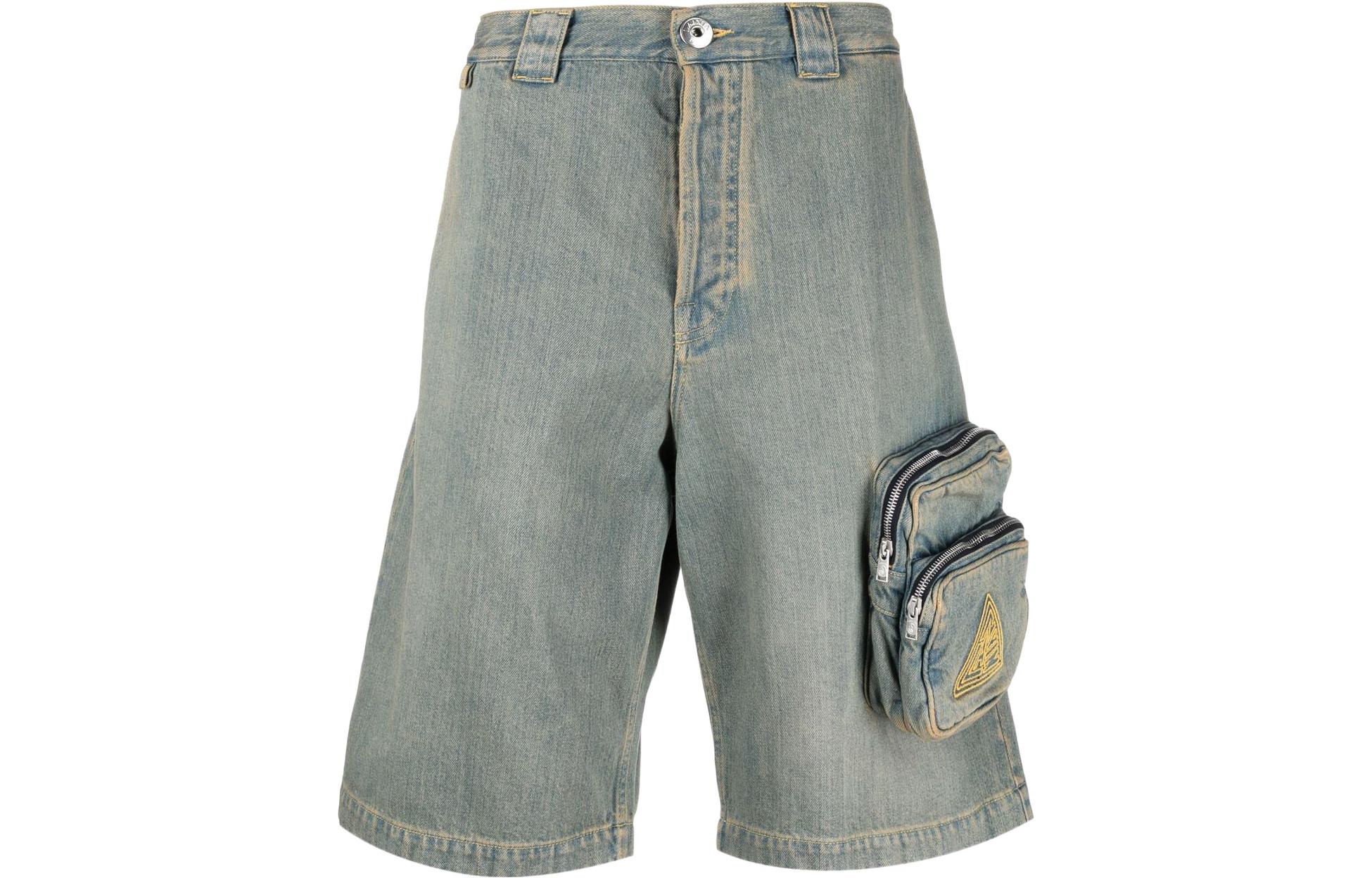 Lanvin SS22  Blue Denim Button Straight Cut Shorts RM-TR0154-D029-P2222