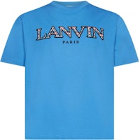 Lanvin SS22 Blue Letter Logo Print Short Sleeve T-Shirt RM-TS0005-J207-P2222-2 Lanvin SS22 Blue Letter Logo Print Short Sleeve T-Shirt RM-TS0005-J207-P2222-2