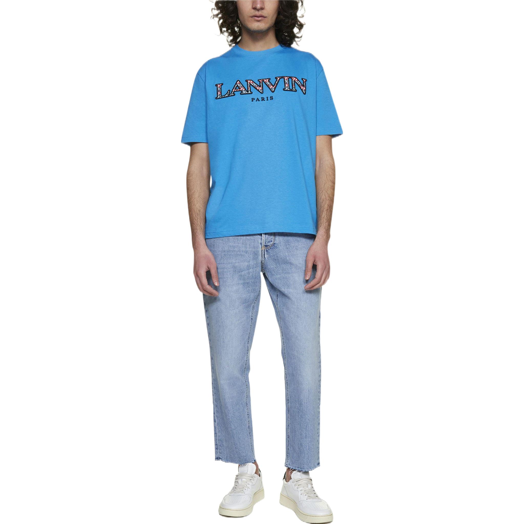 Lookbook Camiseta de Manga Corta Azul con Logo Letra Impreso Lanvin SS22 RM-TS0005-J207-P2222-2