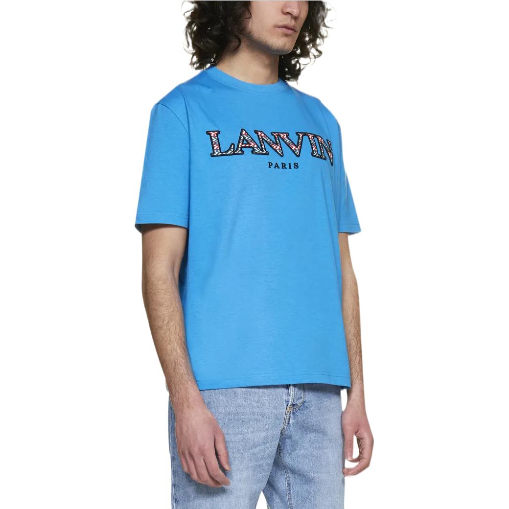 Purchase Camiseta de Manga Corta Azul con Logo Letra Impreso Lanvin SS22 RM-TS0005-J207-P2222-2