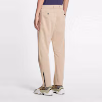 Shop Lanvin SS22 棕色直筒半拉鍊休閒長褲。 RM-TR0006-5224-E2205