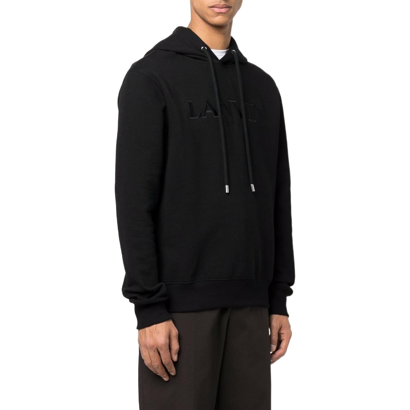 Lanvin SS22  Logo Embroidered Drawstring Hoodie Black. RM-HO0001-J210-2110 圖 5