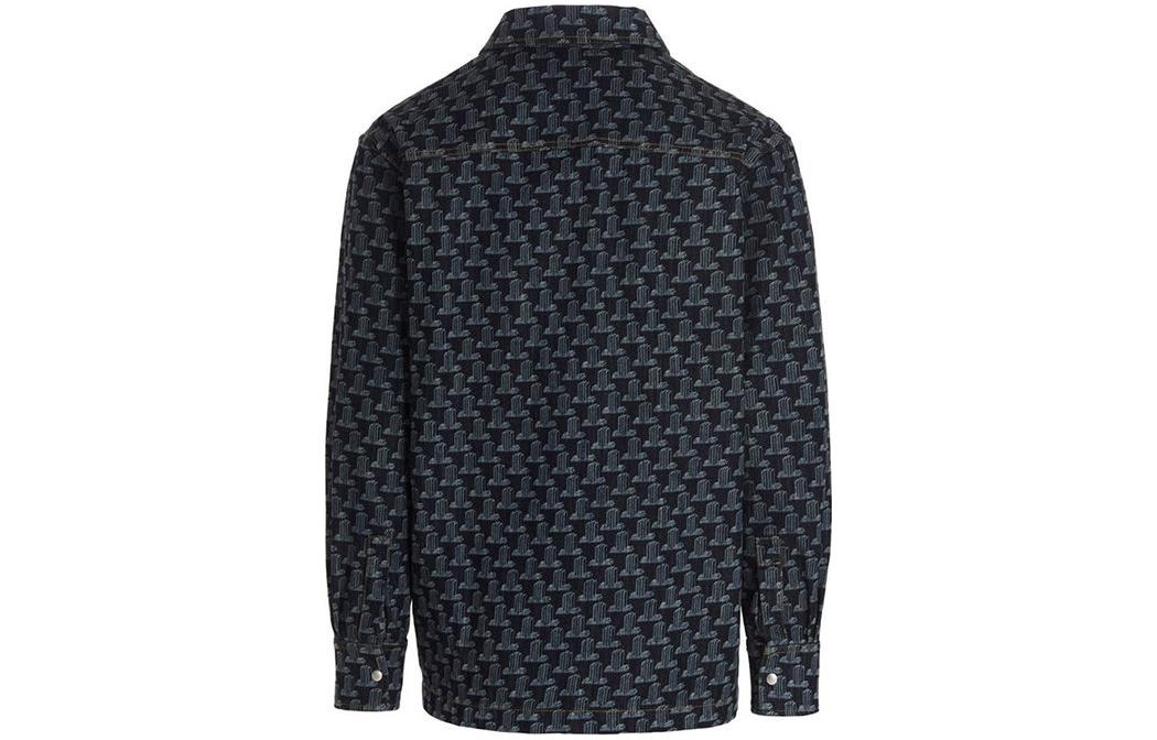 Lookbook Lanvin SS22 Kemeja Lengan Panjang Biru Navy dengan Perlindungan UV. RM-SI0147-D040-P22