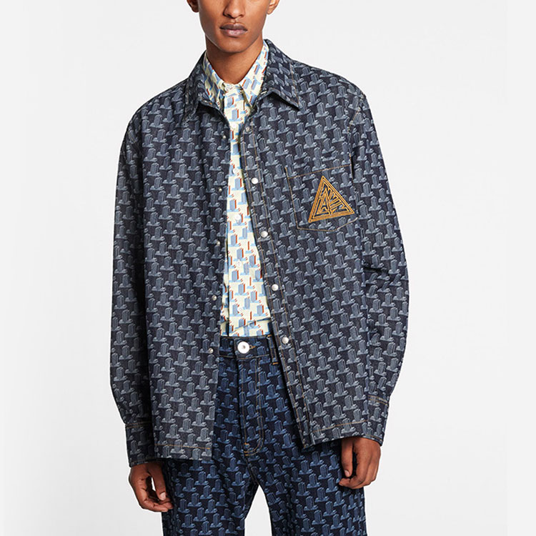 Purchase Lanvin SS22 Kemeja Lengan Panjang Biru Navy dengan Perlindungan UV. RM-SI0147-D040-P22