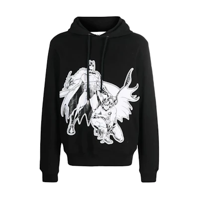 Lanvin SS22 Batman Patch Pullover Hoodie Black RM-HO001-0J-223