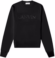 Lanvin SS22 Black Crewneck Sweatshirt with Letter Embroidery RM-SS0001-J211-P2210 Lanvin SS22 Black Crewneck Sweatshirt with Letter Embroidery RM-SS0001-J211-P2210