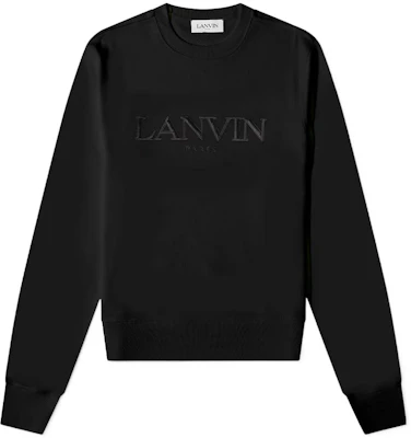 Lanvin SS22 Black Crewneck Sweatshirt with Letter Embroidery RM-SS0001-J211-P2210 Buy Lanvin SS22 Black Crewneck Sweatshirt with Letter Embroidery RM-SS0001-J211-P2210