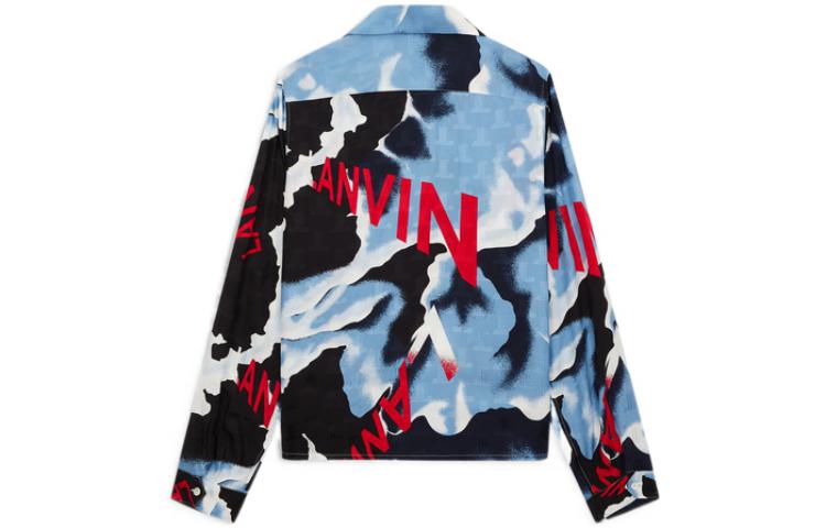 Lookbook Camiseta Manga Larga Hombre Lanvin SS22 Azul Colorblock Logo Protección Solar RM-SI0040-5235-P22