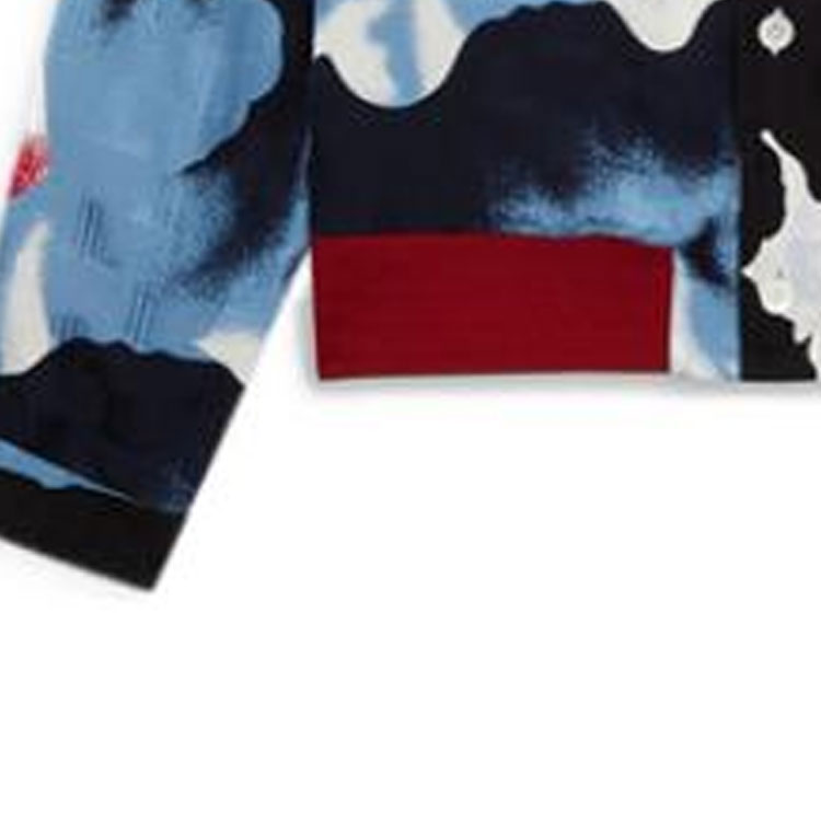 Cheap Camiseta Manga Larga Hombre Lanvin SS22 Azul Colorblock Logo Protección Solar RM-SI0040-5235-P22