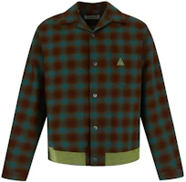 Lanvin SS22 Brown Plaid Collar Long-Sleeve Shirt Jacket for Men RM-SI00405-1624-490 Lanvin SS22 Brown Plaid Collar Long-Sleeve Shirt Jacket for Men RM-SI00405-1624-490