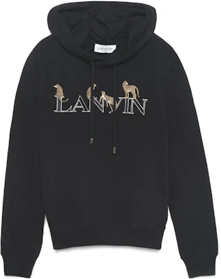 Lanvin SS22 CNY Capsule Leopard Cat Embroidered Sweatshirt Unisex Black RU-HOY001-J300-E2210 Buy Lanvin SS22 CNY Capsule Leopard Cat Embroidered Sweatshirt Unisex Black RU-HOY001-J300-E2210
