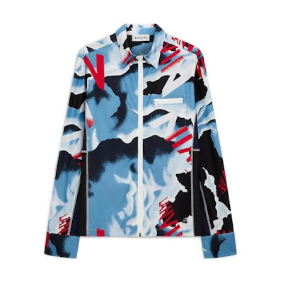 Lanvin SS22 Colorblock Navy Blue Casual Jacket Men RM-SI0043-5236-P22