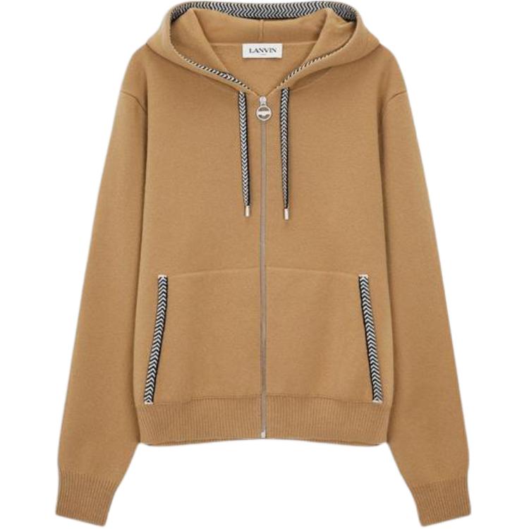 Lanvin SS22 Contrast Trim Zip Hoodie Jacket Camel RM-HO0007-K204-A22