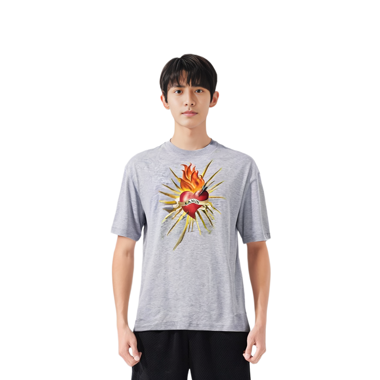 Lookbook Camiseta de Manga Corta Lanvin SS22 Gris para Hombre. RM-TS0009-J205-P2212