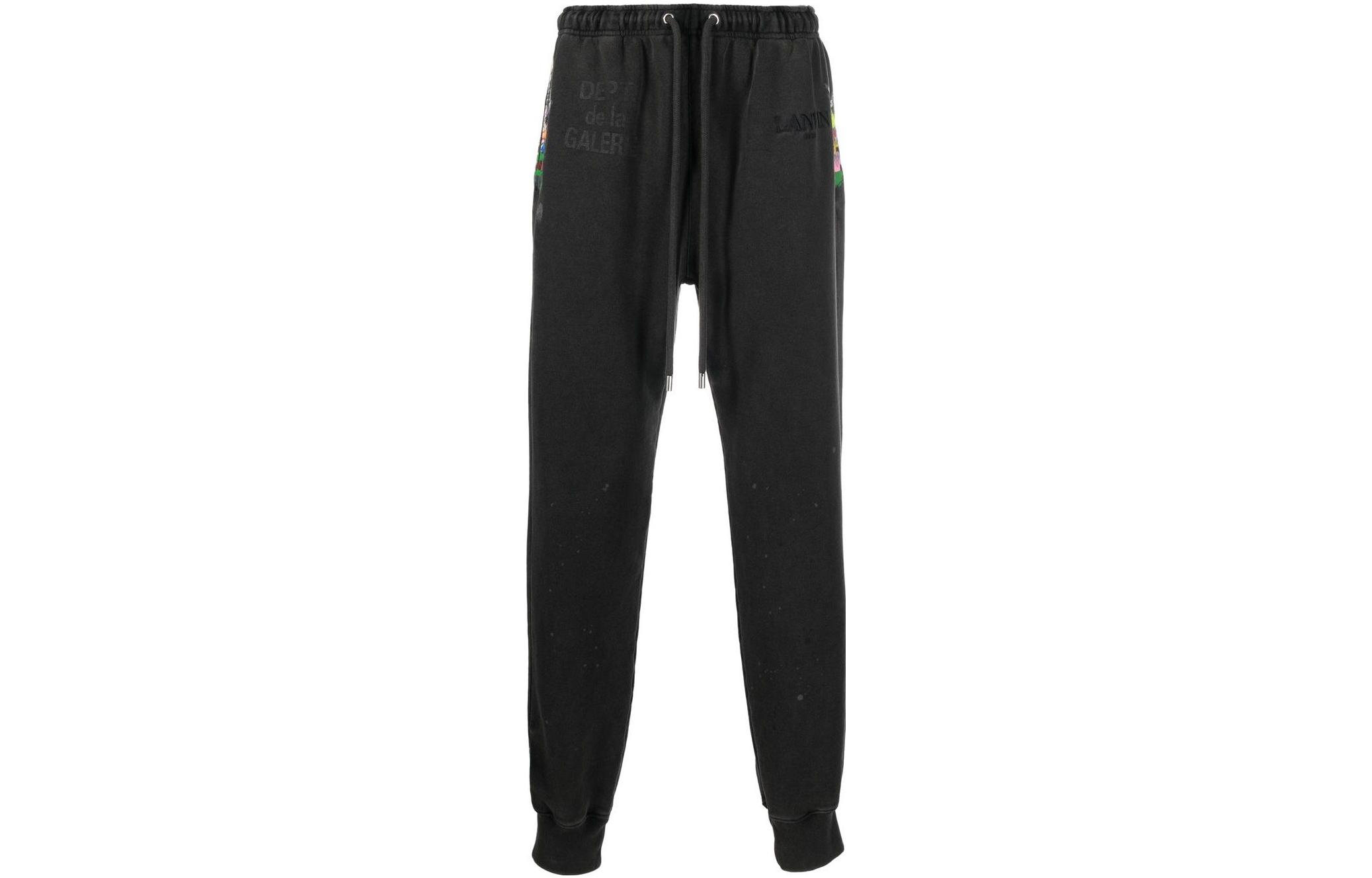 Order Pantalones Jogger Negros Unisex Lanvin SS22 con Logo Bordado. RM-TRG041-J008-P22