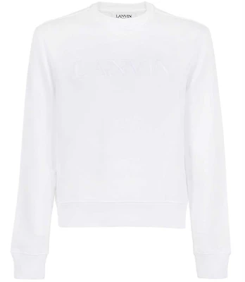 Lanvin SS22 Embroidered Logo Crewneck Sweatshirt White RM-SS0001-J211-P2200 Buy Lanvin SS22 Embroidered Logo Crewneck Sweatshirt White RM-SS0001-J211-P2200