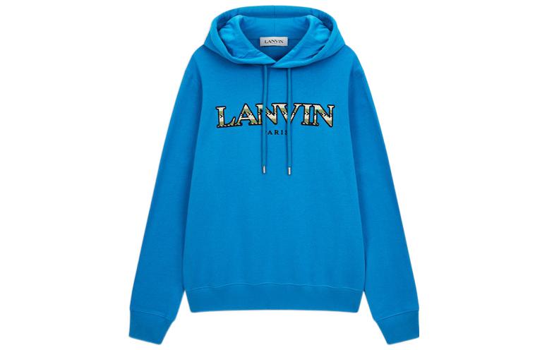 Lanvin SS22 Embroidered Logo Hoodie Men’s Navy Blue RM-HO0001-J209-P22