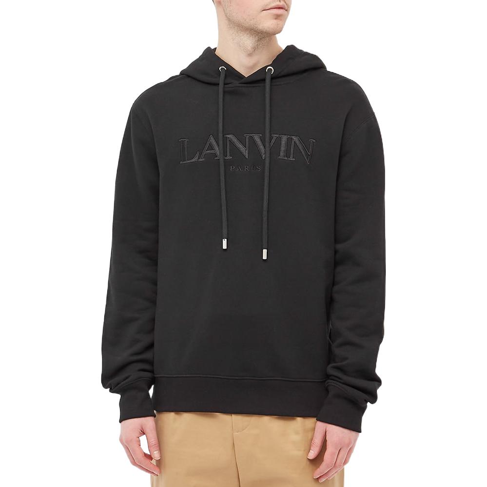 Shop Sudadera con Capucha Lanvin SS22 Logo Bordado Negro. RM-HO0001-J210-P22-10