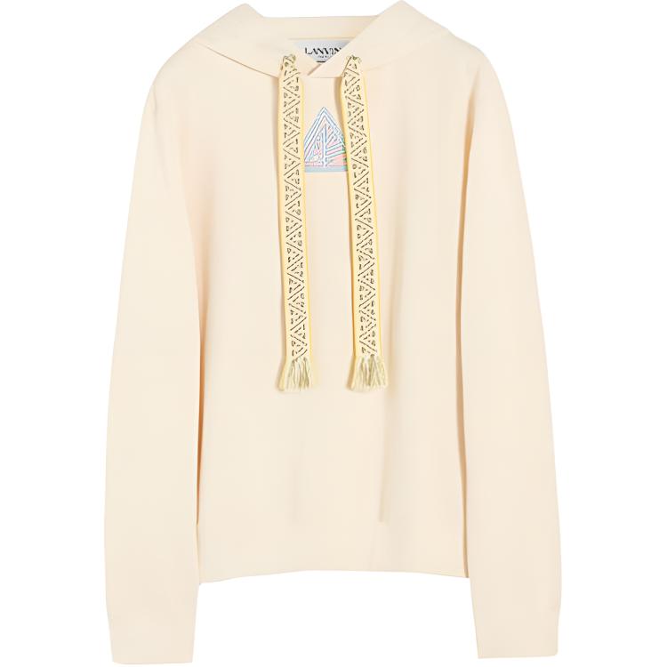 Lanvin SS22 Geometric Print Hoodie Beige Pullover RM-HO0001-J200-P22-02