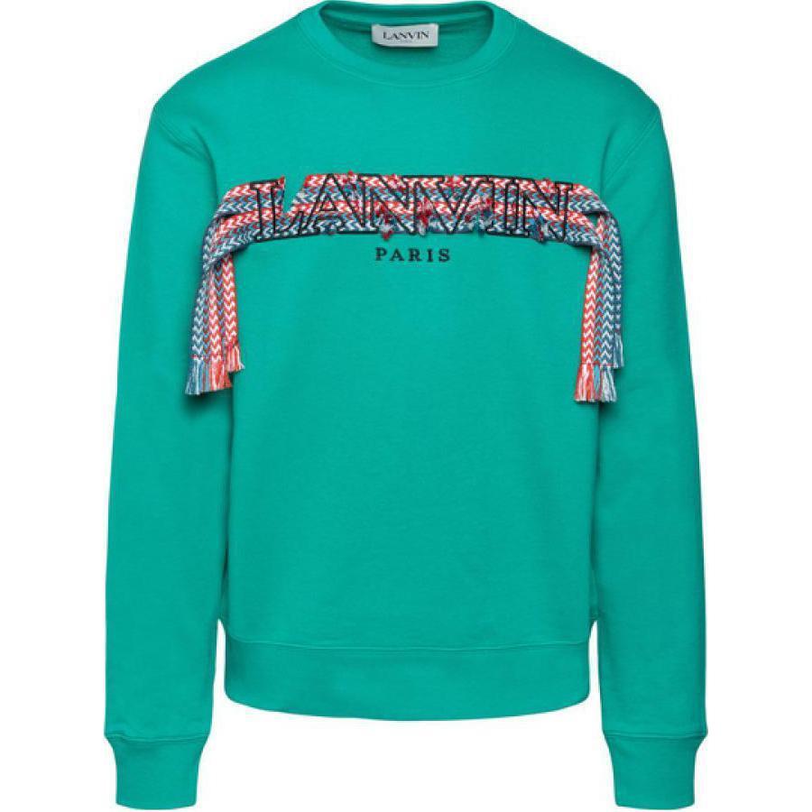 Lanvin SS22 Green Logo Embellished Pullover Crewneck Sweatshirt Men RM-SS0001-J199-434