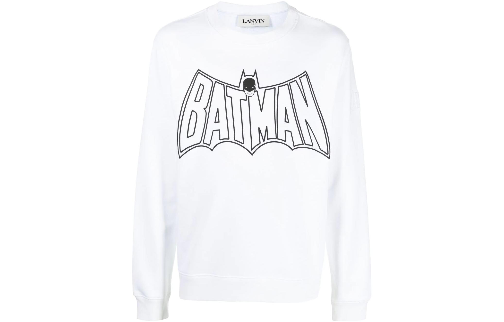 Lanvin SS22 Letter Print Crewneck Long Sleeve Sweatshirt White () RM-SS0001J2-22E2-201