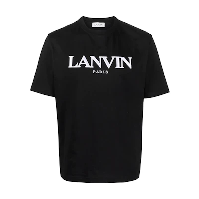Lanvin SS22 Letter Print Crewneck T-Shirt Short Sleeve Black RM-TS0005-J208-P2210