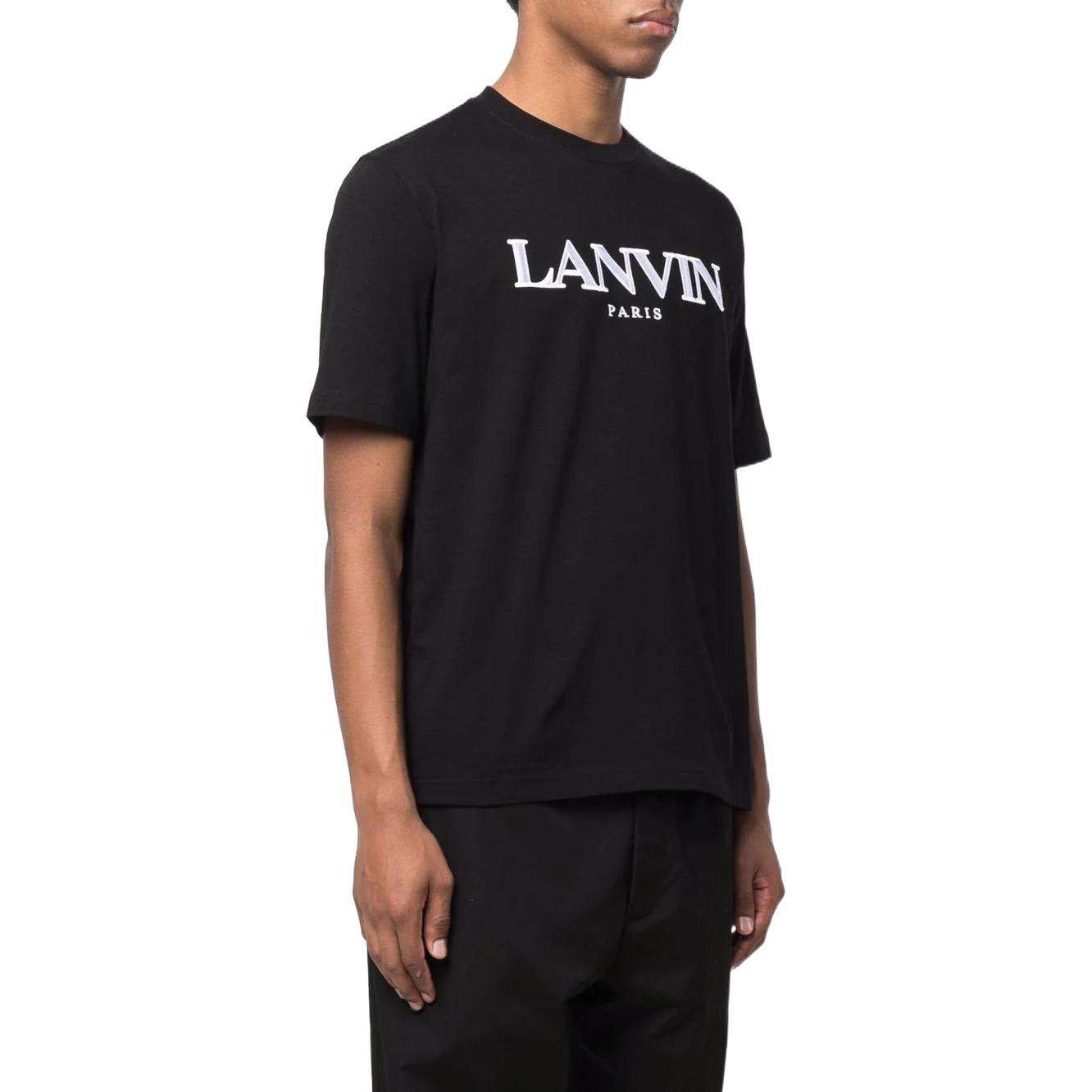 Purchase Lanvin SS22 Kaos Hitam Lengan Pendek dengan Cetakan Huruf. RM-TS0005-J208-P2210