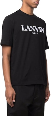 Lanvin SS22 Kaos Hitam Lengan Pendek dengan Cetakan Huruf. RM-TS0005-J208-P2210 Purchase Lanvin SS22 Kaos Hitam Lengan Pendek dengan Cetakan Huruf. RM-TS0005-J208-P2210