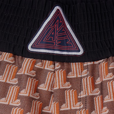 Lanvin SS22 字母印花寬鬆短褲 男士款 - 深棕色 RM-TR0146-5190-P22 Shop Lanvin SS22 字母印花寬鬆短褲 男士款 - 深棕色 RM-TR0146-5190-P22