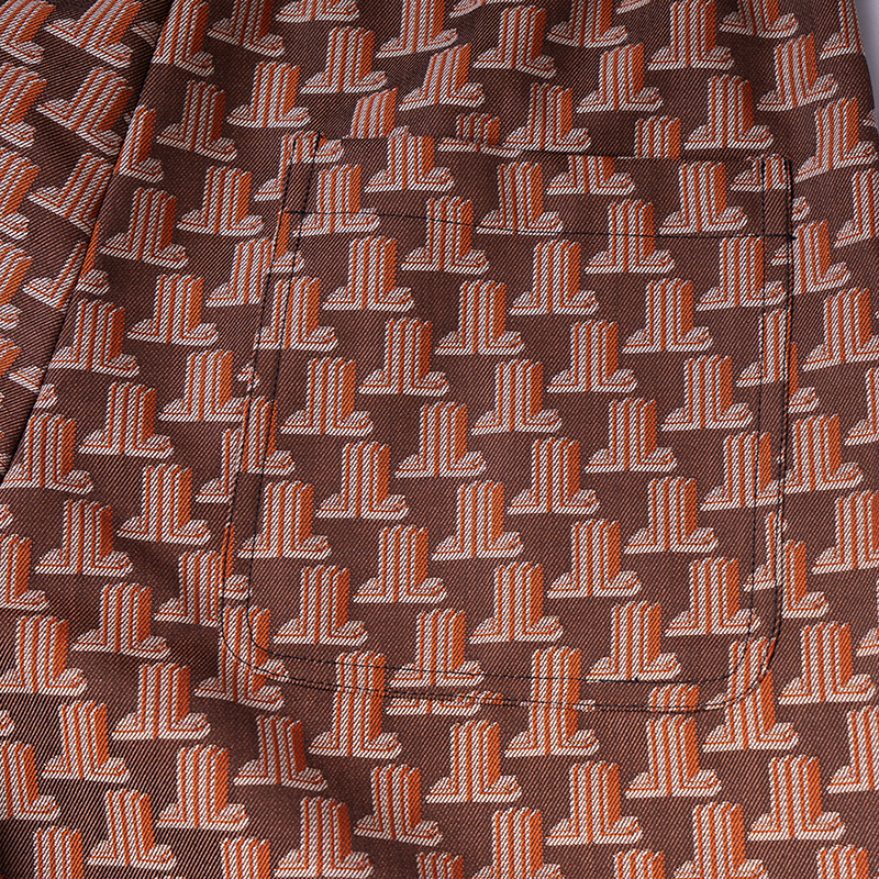 Sizing Lanvin SS22 字母印花寬鬆短褲 男士款 - 深棕色 RM-TR0146-5190-P22