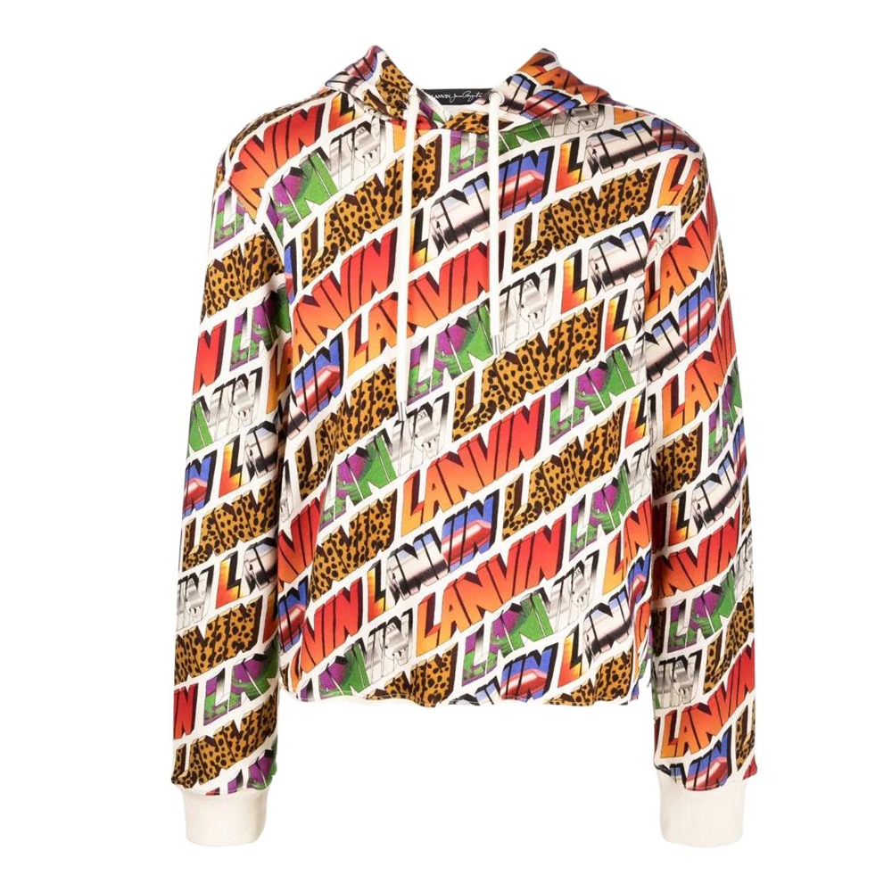 Lanvin SS22 Logo All-Over Print Hoodie Multicolor - RMHO0001J133H21S1