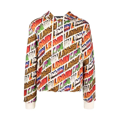 Lanvin SS22 Logo All-Over Print Hoodie Multicolor - RMHO0001J133H21S1