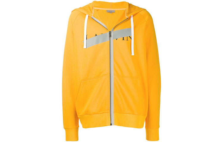 Lanvin SS22 Logo Print Hoodie Jacket Yellow () RM-JE0037-A19-96