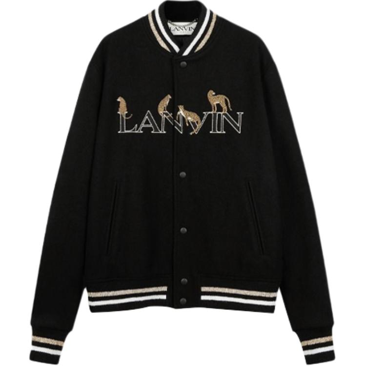 Lanvin SS22 Lunar New Year Capsule Lucky Leopard Embroidered Jacket Black Unisex RM-JAY013-5328-E2210
