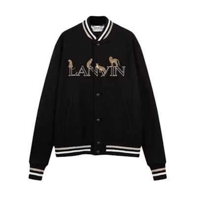 Lanvin SS22 Lunar New Year Capsule Lucky Leopard Embroidered Jacket Black Unisex RM-JAY013-5328-E2210