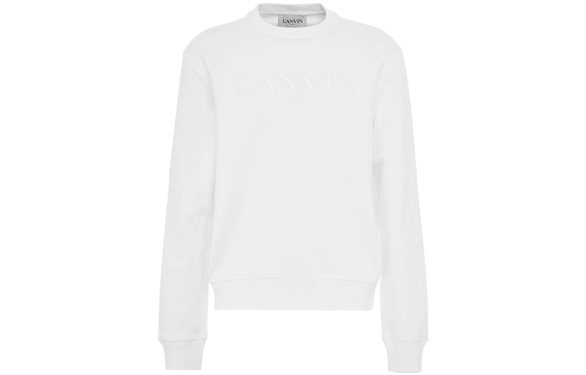 Lanvin SS22 Minimalist White Long-Sleeve Sweatshirt RM-SS0001-J211-2100