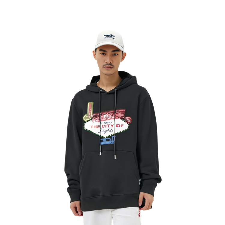 Shop Lanvin SS22 Sweatshirt Hitam Oversized dengan Letter Print. RM-HO0026-J202-P22