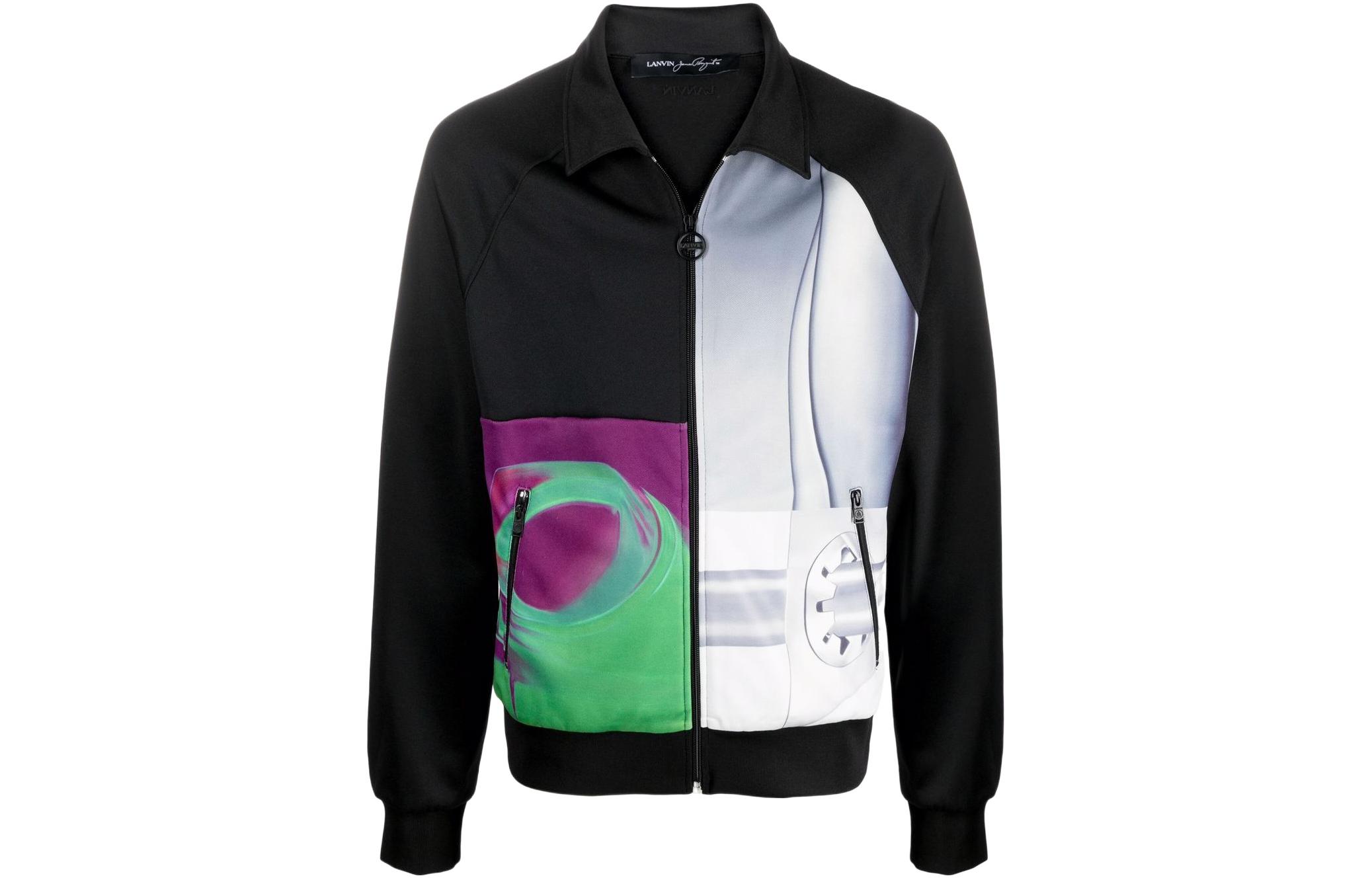 Lanvin SS22 Pattern Print Zip-Up Long Sleeve Jacket for Men RM-SS0005-J132-H2110