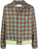 Lanvin SS22 Plaid Logo Patch Button-Up Long Sleeve Jacket Green Men’s RMSI00405162P22-GREEN Lanvin SS22 Plaid Logo Patch Button-Up Long Sleeve Jacket Green Men’s RMSI00405162P22-GREEN