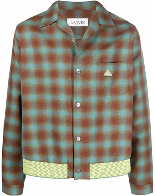 Lanvin SS22 Plaid Logo Patch Button-Up Long Sleeve Jacket Green Men’s RMSI00405162P22-GREEN Buy Lanvin SS22 Plaid Logo Patch Button-Up Long Sleeve Jacket Green Men’s RMSI00405162P22-GREEN