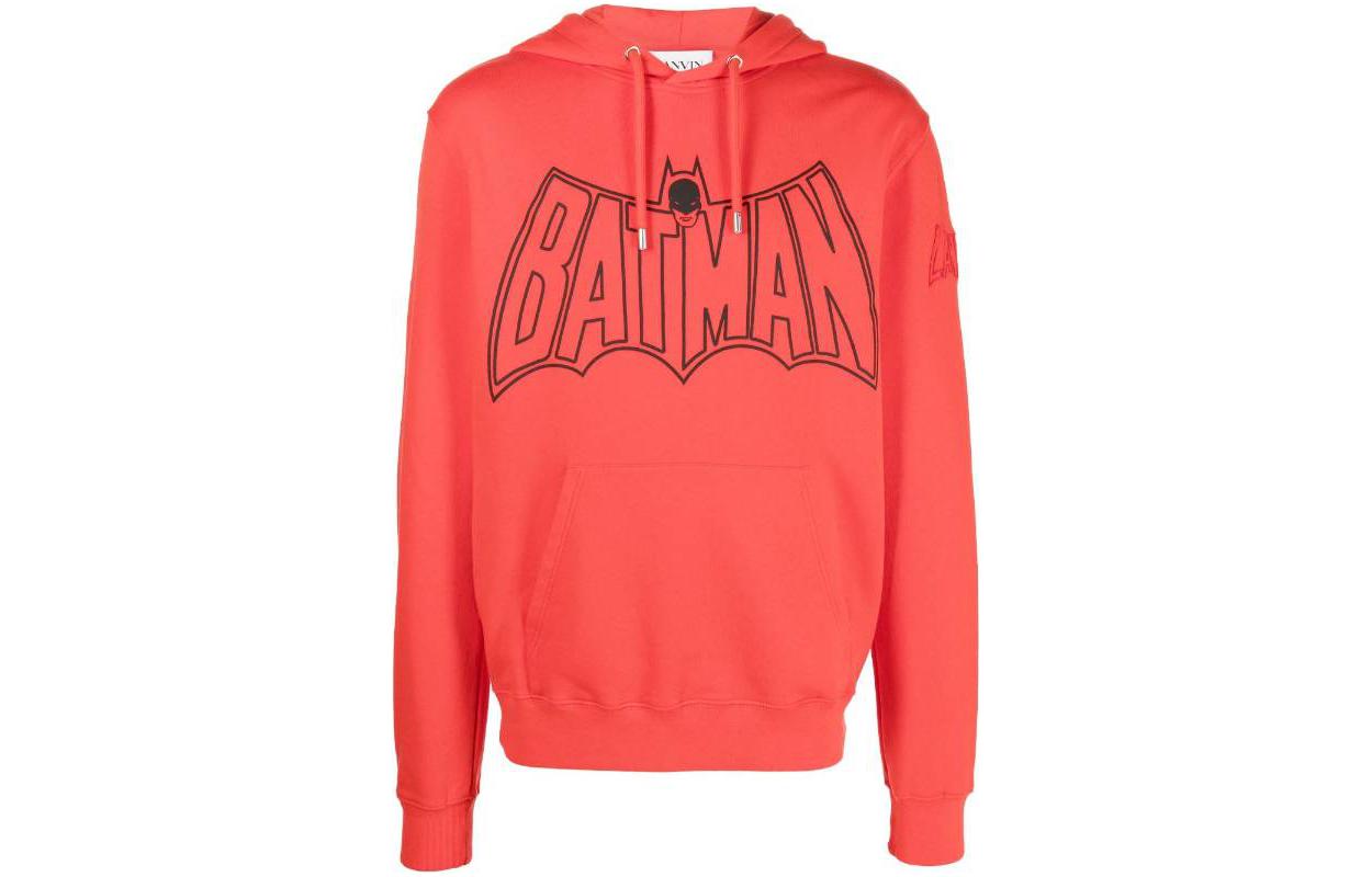 Lanvin SS22 Solid Color Casual Printed Hoodie Red - RM-HO0010-J22237