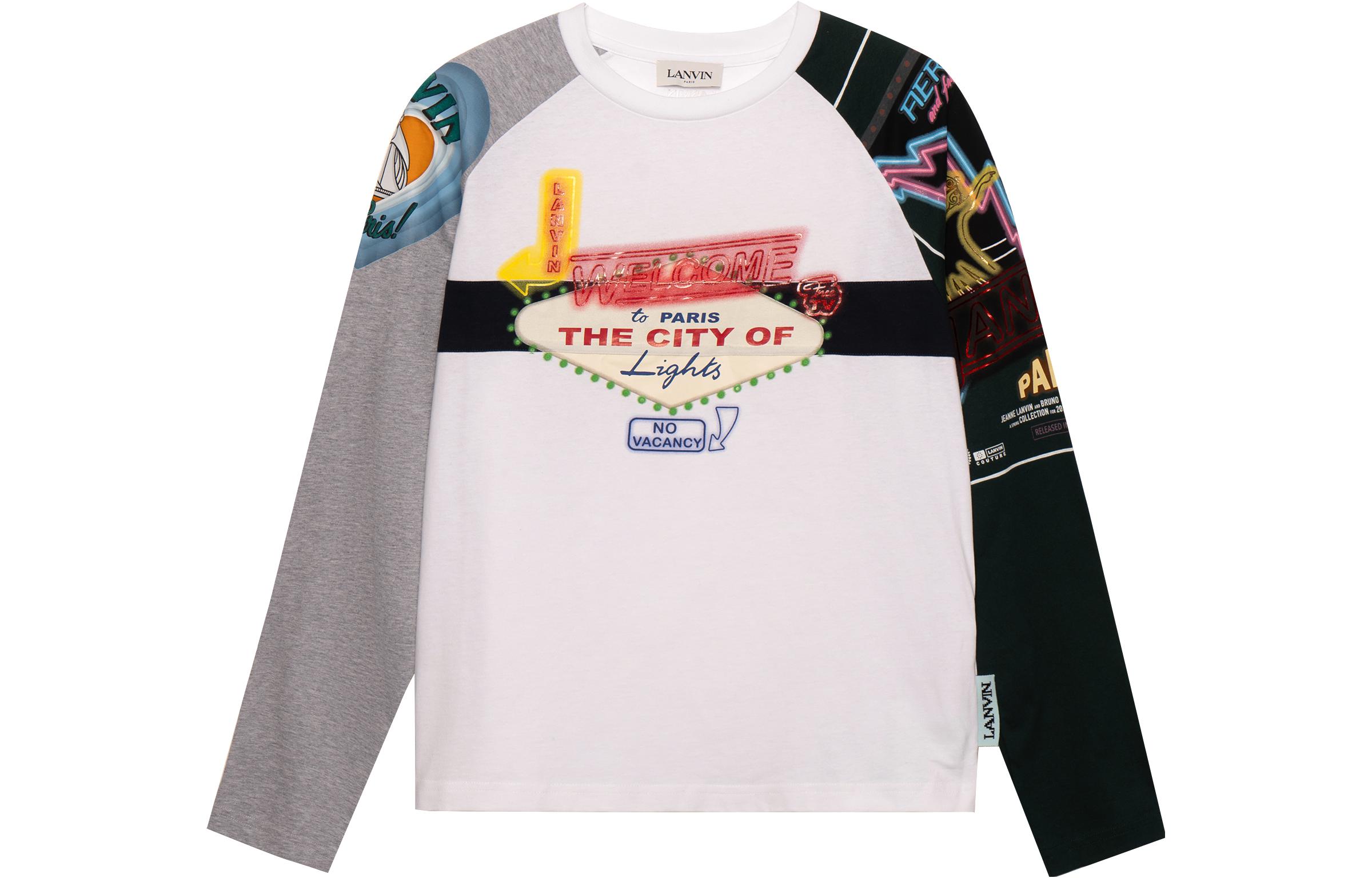 Lanvin SS22 Vintage Print Crewneck Sweatshirt White Men’s RM-SS0002-J190-P22-00