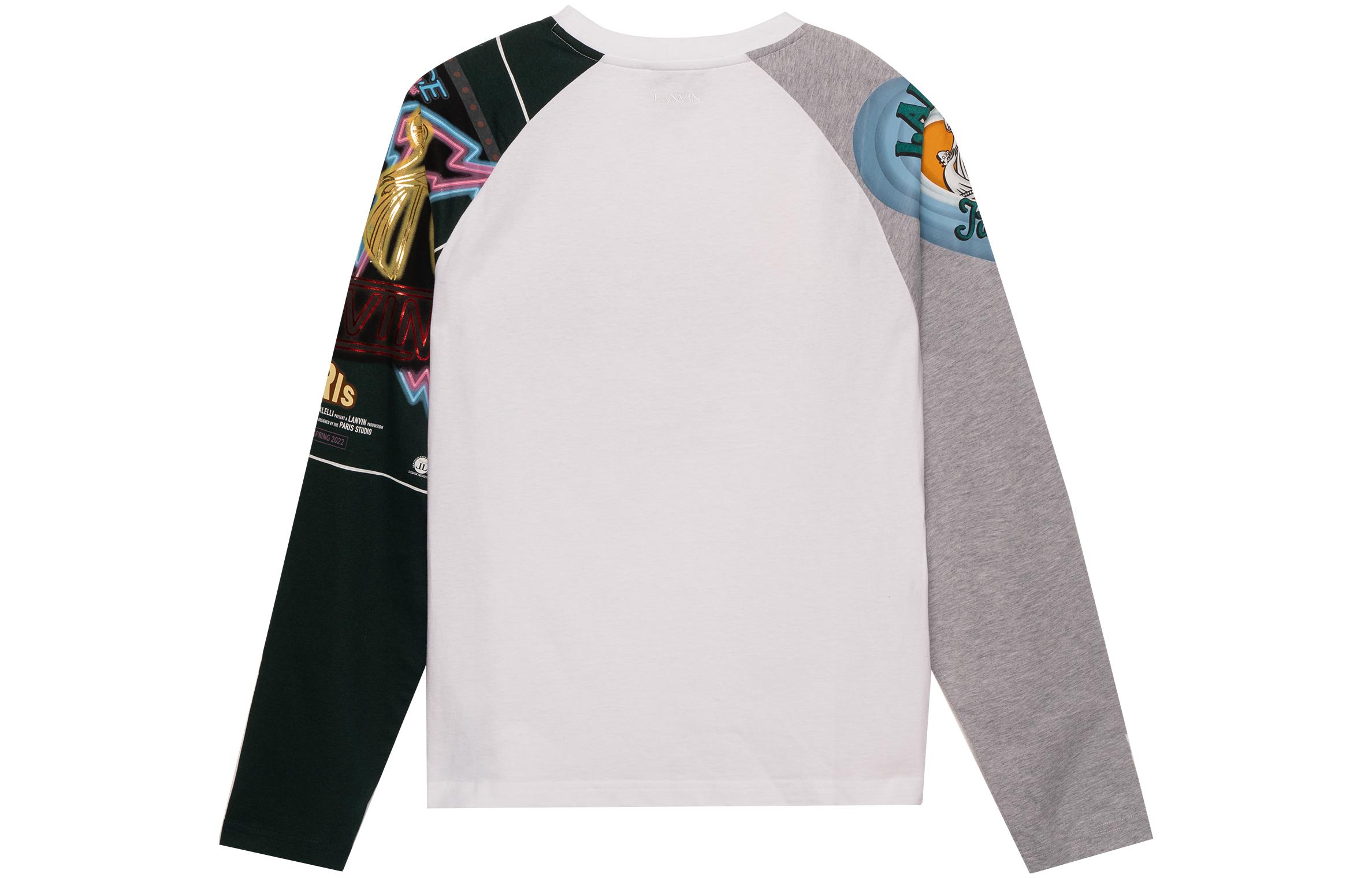 Lookbook 랑방 SS22 빈티지 프린트 크루넥 스웨트셔츠 화이트 남성용 RM-SS0002-J190-P22-00